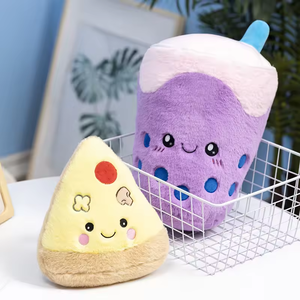 Personalizado decorativo Chique lindo Boba felpa burbuja té Pizza taza de leche helado suave sándwich Bellota abrazando juguetes de peluche - Product Image 2