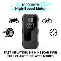 Démarreur de voiture professionnel 4-en-1 de 24000 mAh avec compresseur d'air intégré à cylindre métallique de 25 mm, booster de batterie portable