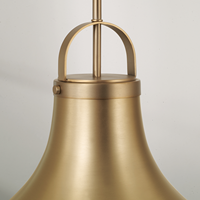 Moderne minimalistische hanglamp met overgangsdesign, verouderd messing met zacht wit glas voor eetkamer, restaurant en woonkamer