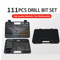 Vente chaude 111 pièces Construction ensemble de mèches à bois tête de perceuse à main perceuse plate ouvre-boîte à outils OEM Support étui rigide