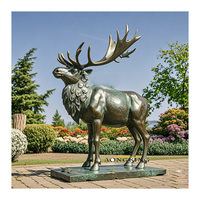Sculpture de jardin girafe en bronze grandeur nature, statue de girafe en métal pour extérieur, statues d'animaux girafes en métal à vendre