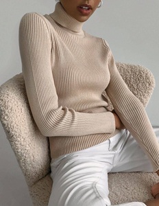 Maglione da <span class=keywords><strong>Donna</strong></span> IWF021 a <span class=keywords><strong>Collo</strong></span> <span class=keywords><strong>Alto</strong></span>, Casual, Lavorato a Maglia, Stile Pullover per Autunno e Inverno - Product Image 2