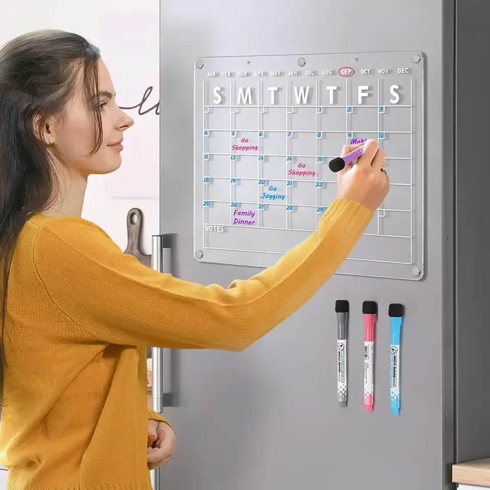 Os fabricantes direto personalizado vária especificação Whiteboard acrílico magnético para o planejador reusável Multi-funcional do refrigerador