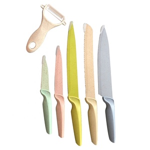 Juego de 6 cuchillos de cocina con revestimiento de mármol, regalo de promoción, baratos - Product Image 1