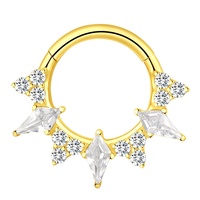 Eternal Metal ASTM F136 Titane Zircon Classique Anneau de piercing segmenté articulé à clipser pour l'oreille, pour mariage et enfants