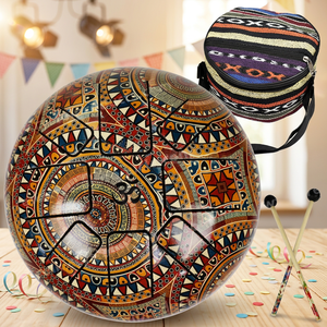 Tambour à langue rond en acier coloré avec sac de transport et maillets, motif ethnique, Feng Shui, vaisselle métallique - Product Image 3