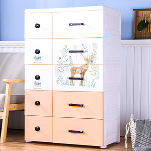 5-strato grande e piccolo cassetto vestiti armadio di stoccaggio impilabile in plastica <span class=keywords><strong>con</strong></span> <span class=keywords><strong>ruote</strong></span> - Product Image 3