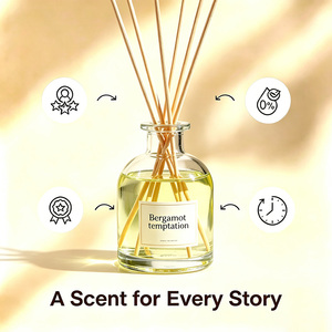 Difusor de Aromas Bergamot <span class=keywords><strong>Temptation</strong></span> al por Mayor, Botella de Vidrio Transparente, Aromatizante Duradero para el Hogar, Ambientador para Dormitorio y Baño - Product Image 4
