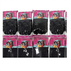 Vente en gros usine pour le commerce extérieur de perruques et de mèches synthétiques en soie douce haute température, style afro crépu, pour tressage et coiffage à la machine - Product Image 1