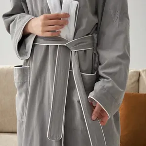 호텔 홈웨어 단색 하이 퀄리티 새틴 럭셔리 긴 실크 가능성이 여성 잠옷 가운 세트