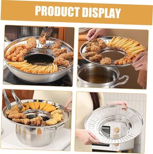 ตะแกรงกรองน้ำมันแบบหนาสำหรับครัวเรือน ขายส่ง ขนาดใหญ่ ป้องกันน้ำร้อนลวกและป้องกันการกระเด็น ทำจากสแตนเลส 304 - Product Image 3