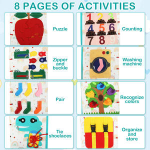 Jouet sensoriel Montessori pour enfants, jouet cognitif d'apprentissage précoce, en feutre lavable, pour enfant en bas âge - Product Image 2