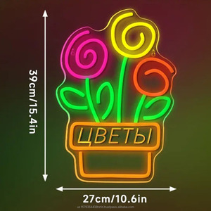 ไฟนีออน LED รูปดอกไม้สไตล์รัสเซีย สำหรับตกแต่งภายในและภายนอก ป้ายไฟหน้าร้านดอกไม้ แรงดันต่ำ 5V ปลอดภัย พร้อมไฟแสดงสถานะ - Product Image 3
