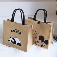 Logo personnalisé Sac fourre-tout en lin Sac cadeau de faction personnalisé Sac à provisions de luxe en jute