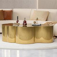 Table basse de luxe en acier inoxydable pour villa italienne design table d'appoint de salon personnalisée de style minimaliste