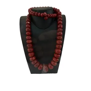 Unique Red Coral Jewelry Top Quality Natural 7-20mm Round Loose Gemstone Beads Strands Luxury Jewelry Necklace for Unisex Gifts