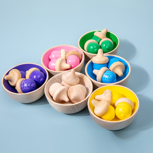 Fabbrica diretta giocattolo di ghianda Montessori gioco di Sorter in legno giocattolo di apprendimento per bambini conteggio matematico gioco di smistamento dei <span class=keywords><strong>colori</strong></span> - Product Image 5