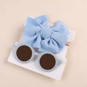 <strong>Wholesale</strong> Summer Headwear <strong>Baby</strong> Bow Nylon <strong>Headband</strong> Set Fashion Cute Round Girls <strong>Baby</strong> Kids Shades Sunglasses for Kids - Product Image 4