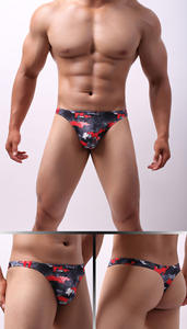 Homo Europese Amerikaanse Buitenlandse Handel Mannen <span class=keywords><strong>Sexy</strong></span> Lage Taille Ondergoed Cartoon Gedrukt U Convexe Vochtabsorptie Slips Boxers - Product Image 3