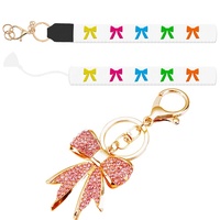 Noeud papillon personnalisé broderie fête Bling sac à main breloque sac à dos strass gonflé personnalisé porte-clés accessoires et bracelets