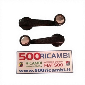 Manijas Internas para Puertas y Ventanas de Alzavetro para FIAT 500 D F L R 126, Par de Aluminio Cromado Negro - Product Image 1