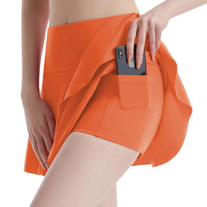 Hochwertiger Damen-Schnelltrocknungs-Tennisrocknupfhaut hautfreundlich atmungsaktiv Sportshorts Röcke mit Tasche Tenniskleidung - Product Image 4