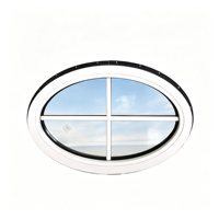 Fenêtre en aluminium de style français pour villa moderne, avec grille anti-ouragan et grands vitrages pour maison
