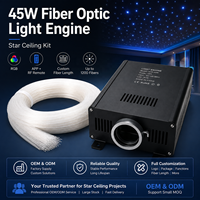 Kit de plafond étoilé à fibres optiques OEM ODM 45W avec éclairage LED RGB, longueur et quantité de fibres personnalisables