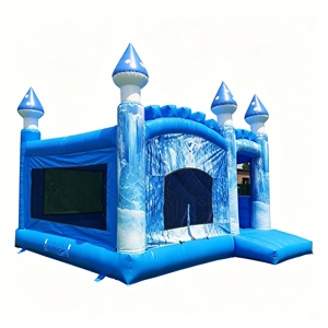 Château gonflable d'hiver bleu neige et <span class=keywords><strong>glace</strong></span> pour enfants, idéal pour les jeux en extérieur - Product Image 1