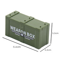 Caja de armas militares ww2 con equipo de patrón, caja de municiones, juguete de bloques de construcción ensamblado