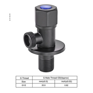 Válvula Angular Hexagonal Negra Bingtao de Acero Inoxidable 304, Válvula de Entrada para Calentador de Agua Integrado, Válvula de Cierre para Inodoro, a Prueba de Fugas - Product Image 3