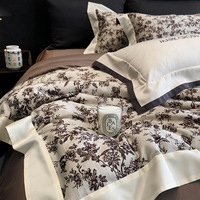 Ensemble de literie en coton matelassé de style vintage haut de gamme, en coton à fibres longues, quatre pièces, toutes saisons, personnalisable