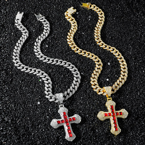 New Hot Selling Hiphop Style Alloy <b>Cross</b> Pendant Necklace Cool Personalized Men's Charm Necklace Fashion Jewelry Wholesale - Product Image 1
