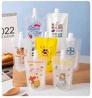 Sachet D'Emballage Flexible pour Huile et Jus en Plastique, 10ml, 30ml, 100ml, 250ml, 500ml, avec Bec Verseur pour Liquides