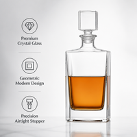 Decantador de Vidrio Versátil para Vodka, Ginebra, Tequila, Bourbon y Whisky, Solución de Almacenamiento, Contenedor Transparente para Licores
