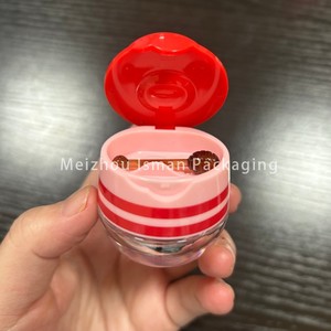 ISMAN Pot de <span class=keywords><strong>masque</strong></span> <span class=keywords><strong>pour</strong></span> <span class=keywords><strong>les</strong></span> lèvres de luxe 6g, motif rayé rose-rouge, pot à rouge à lèvres mignon avec applicateur spatule, en plastique, vente en gros, marque privée - Product Image 4