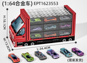 Véhicules miniatures EPT à l'échelle <span class=keywords><strong>1</strong></span>:64, 27 pièces, 6 styles variés, voitures, motos, hélicoptères et camions de transport - Product Image 4