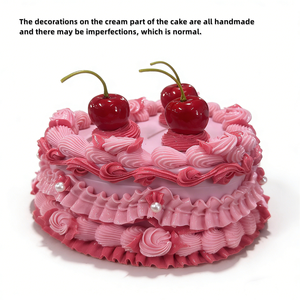 13cm Handmade Eco-Friendly Faux Food Multi-Layered Cream Heart Cake Pink Delicious Retro Dessert Jewelry Box Plastic Crafting - Product Image 6