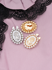 Retro Baroque Tòa Án xã hội ngọc trai hình bầu dục vẻ đẹp đầu hoa Tấm kim cương nút bìa cao cấp cứu trợ vẻ đẹp đầu nút Clip - Product Image 3