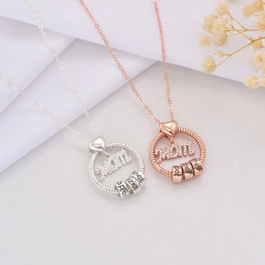 Collar con Grabado Personalizado de Moda Retro Song Yi para el Día de la Madre, Estilo Europeo y Americano, Piedra de Nacimiento de Diciembre para Mujer - Product Image 4