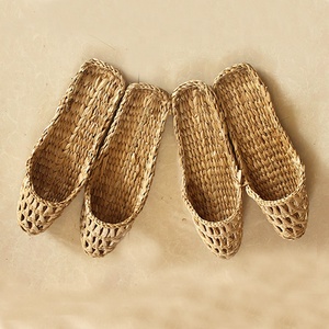 Naturelle et colorée femme et homme Rotin chaussures Rotin canne pantoufle chaussures - Product Image 3