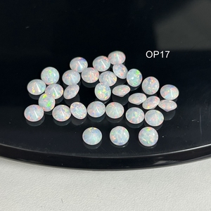 พลอยโอปอลไฟสีน้ำเงินทรงกลมขนาด 5 มม. ผลิตในห้องปฏิบัติการ แบบปลายแหลม สำหรับทำเครื่องประดับ - Product Image 3