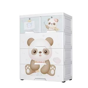Commode à tiroirs en plastique moderne et élégante, armoire de rangement à 4 niveaux en plastique, <span class=keywords><strong>meuble</strong></span> de rangement durable pour la maison avec double verrouillage - Product Image 6