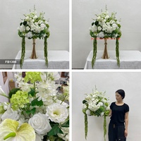 Bunga Bola Sutra Hydrangea Putih Alami Hijau Buatan untuk Dekorasi Pernikahan Grosir