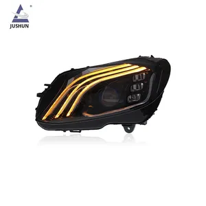 Đèn chạy ban ngày kiểu Maybach <span class=keywords><strong>LED</strong></span> cho Mercedes-Benz C-Class W205 15-21, mới, 12V, ba thanh, lắp ráp đèn pha bóng H4 - Product Image 4