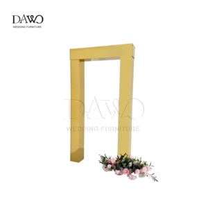 Maßgefertigter <span class=keywords><strong>Dawo</strong></span> Marken-Modell GM-98 Edelstahl Gold Quadratischer Klassischer Stil Langlebiger Bogen-Hintergrundständer für Hochzeiten und Veranstaltungsbühnen - Product Image 5