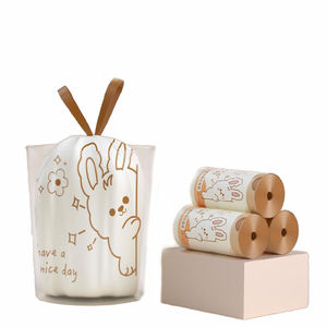 Cute Cartoon Biodegradable Printed Plastic Garbage <b>Bag</b> Portable Thickened Drawstring <b>Household</b> Kitchen <b>Trash</b> <b>Bags</b> - Product Image 3