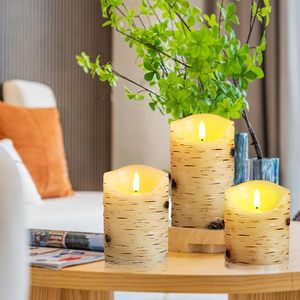 Trung Quốc Cung cấp LED Flameless <span class=keywords><strong>Candle</strong></span> 3-Piece Set trụ cột pin <span class=keywords><strong>Powered</strong></span> từ xa nến với LED ngọn lửa 24 giờ chu kỳ hẹn giờ - Product Image 2