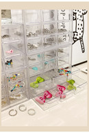 6.9.12.72 Tiroirs Boîte en acrylique transparent Boîte de rangement multifonctionnelle en plastique empilable pour bijoux Organisateur de cosmétiques Affichage