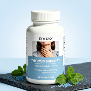 La capsule pour la thyroïde OEM contient de l'iode, du sélénium, du zinc et de la L-tyrosine, qui peuvent favoriser la santé de la thyroïde. - Product Image 1